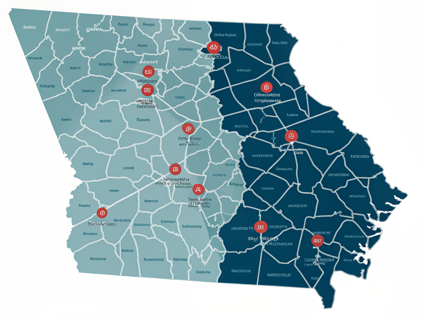 Atlanta Kitchen Appliance Pros Service Area Map